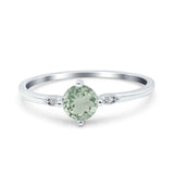 Art Deco Round Natural Stone Wedding Ring