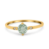 Art Deco Round Natural Stone Wedding Ring