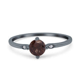 Art Deco Round Natural Stone Wedding Ring