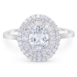 Art Deco Oval Moissanite Cocktail Ring 925 Sterling Silver