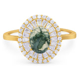 Oval Natural Stone Cocktail Ring