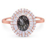 Oval Natural Stone Cocktail Ring