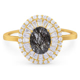 Oval Natural Stone Cocktail Ring