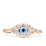 Marquise Style 7mm Evil Eye Cubic Zirconia Cluster Ring 925 Sterling Silver