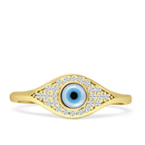 Marquise Style 7mm Evil Eye Cubic Zirconia Cluster Ring 925 Sterling Silver