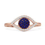 Evil Eye Cluster Blue Sapphire CZ Ring