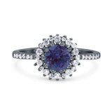 Floral Art Deco Round Natural Stone Ring