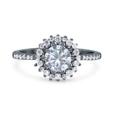 Floral Art Deco Round Natural Stone Ring