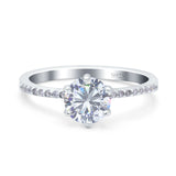 Art Deco Round Moissanite Wedding Ring 925 Sterling Silver