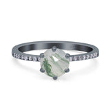 Art Deco Round Natural Stone Ring