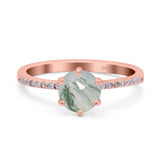 Art Deco Round Natural Stone Ring