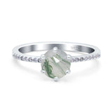 Art Deco Round Natural Stone Ring