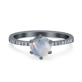 Art Deco Round Natural Stone Ring