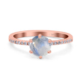 Art Deco Round Natural Stone Ring