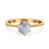 Art Deco Round Natural Stone Ring