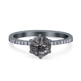 Art Deco Round Natural Stone Ring