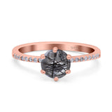 Art Deco Round Natural Stone Ring