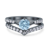 Two Piece Round Natural Stone Art Deco Ring