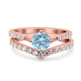 Two Piece Round Natural Stone Art Deco Ring