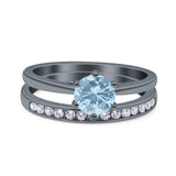 Two Piece Round Natural Stone Art Deco Ring