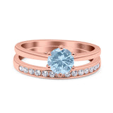Two Piece Round Natural Stone Art Deco Ring