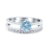 Two Piece Round Natural Stone Art Deco Ring