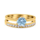 Two Piece Round Natural Stone Art Deco Ring