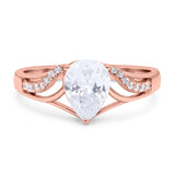 Art Deco Pear Teardrop Natural Stone Ring