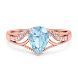 Art Deco Pear Teardrop Natural Stone Ring