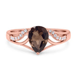 Art Deco Pear Teardrop Natural Stone Ring