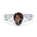 Art Deco Pear Teardrop Natural Stone Ring