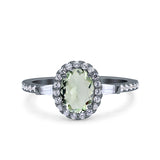 Vintage Style Oval Natural Stone Art Deco Ring