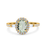 Vintage Style Oval Natural Stone Art Deco Ring