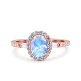 Vintage Style Oval Natural Stone Art Deco Ring