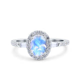 Vintage Style Oval Natural Stone Art Deco Ring