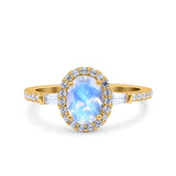 Vintage Style Oval Natural Stone Art Deco Ring