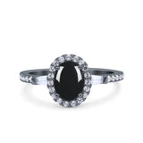 Vintage Style Oval Natural Stone Art Deco Ring