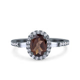 Vintage Style Oval Natural Stone Art Deco Ring