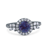 Vintage Style Round Natural Stone Floral Ring