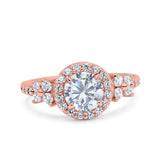 Vintage Style Round Natural Stone Floral Ring