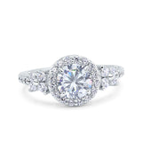 Vintage Style Round Natural Stone Floral Ring