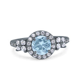 Vintage Style Round Natural Stone Floral Ring