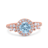 Vintage Style Round Natural Stone Floral Ring