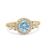 Vintage Style Round Natural Stone Floral Ring