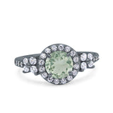 Vintage Style Round Natural Stone Floral Ring