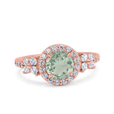 Vintage Style Round Natural Stone Floral Ring