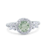 Vintage Style Round Natural Stone Floral Ring