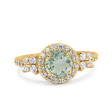 Vintage Style Round Natural Stone Floral Ring