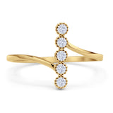 Art Deco 13.5mm Line Bar Ring Cubic Zirconia 925 Sterling Silver