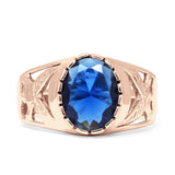 Oval 11mm Celtic Ring Blue Sapphire CZ Solitaire 925 Sterling Silver